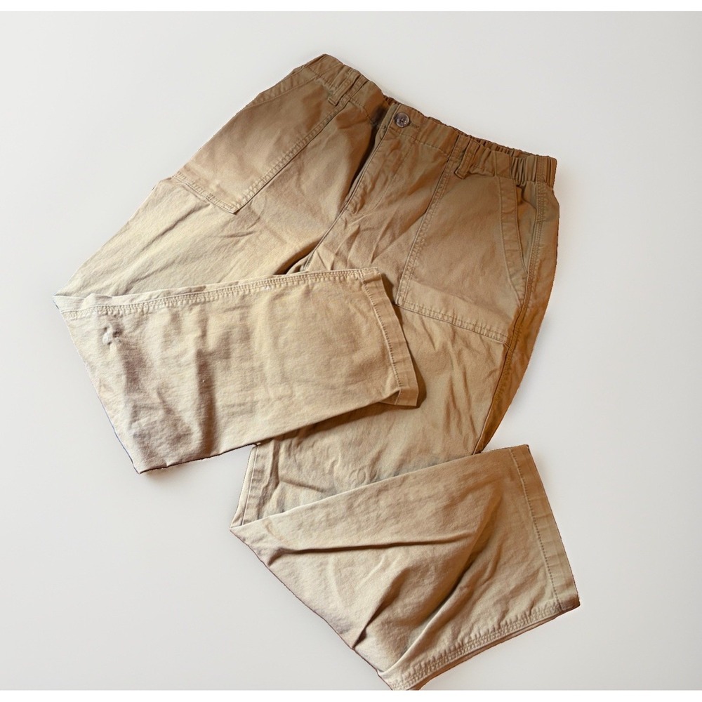 Camel Brown Pocket Pull On Elastic Waist Casual Khaki Pants Size Large